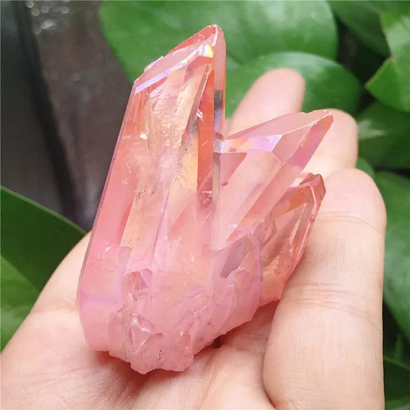 

1pcs Natural crystal quartz Rare beautiful Pink flame aura quartz crystal cluster Ore Mineral Healing Specimens Random delivery