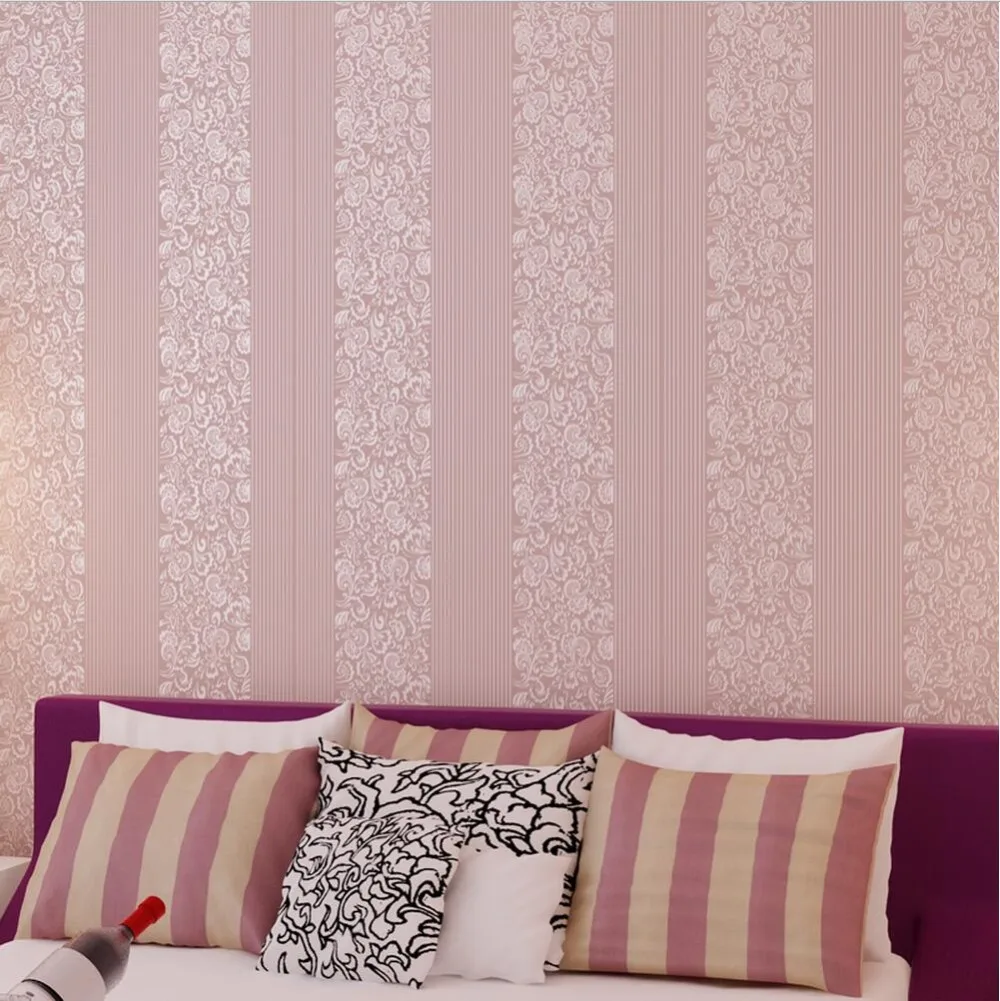 Online kopen wholesale roze streep behang uit china roze streep ...