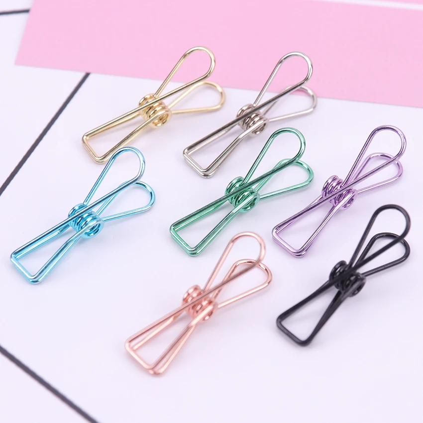 

5PCS Colorful Metal Binder Clips Paper Clip Creative Hollow Out Fish Clip Office Learning Supplies Color Random