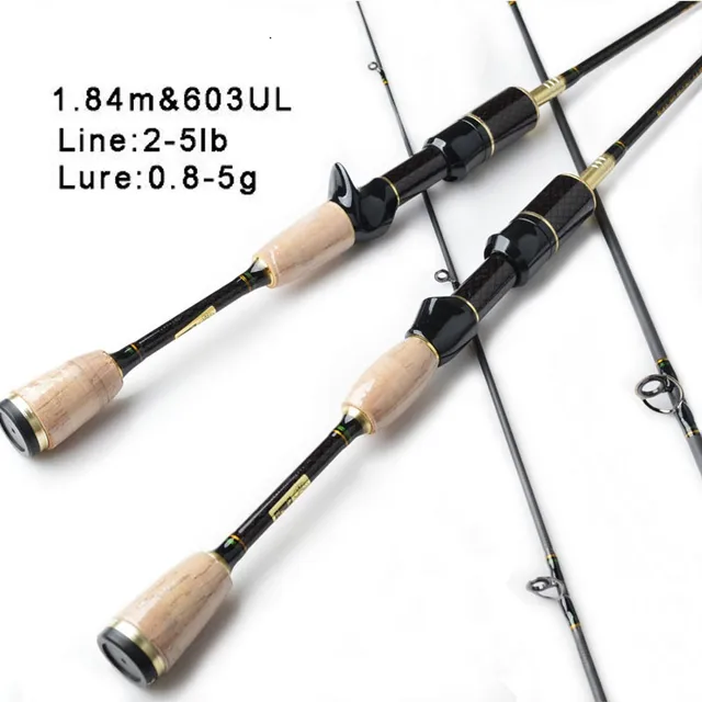 Best Price JITAI 1.84m Carbon Fishing Rod Spinning Casting 3 Parts 603UL Fast Action Travel Rod For Lure Fishing Peche Carbon Stick Olta