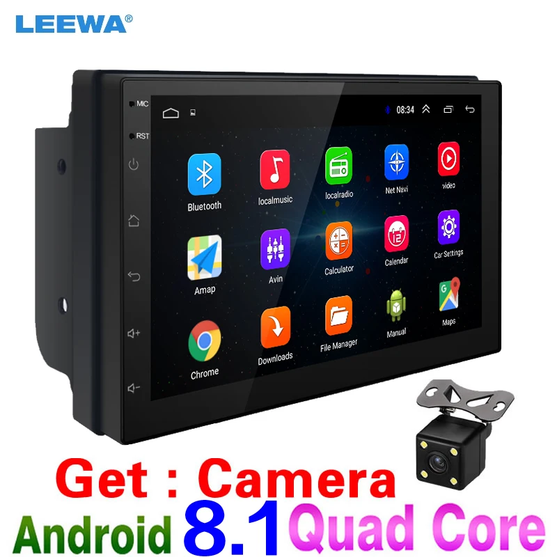 LEEWA 7inch Ultra Slim Android 8.1 Quad Core Car Media Player With GPS