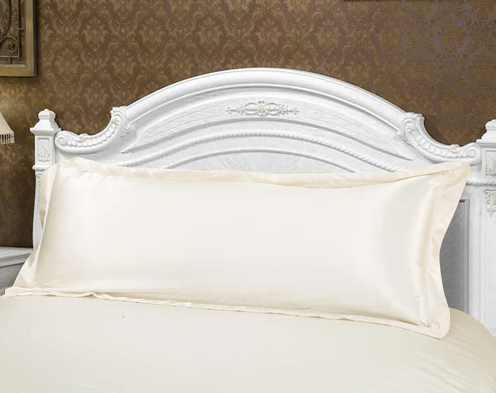 Enipate 120/150 см длинный Чехол для подушки, белый однотонный чехол для подушки, шелковая атласная ткань, домашний текстиль, 1 шт., 2 размера, для спальни - Цвет: White