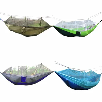 

Newest 1-2 Person Outdoor Mosquito Net Parachute Hammock Camping Hanging Sleeping Bed Swing Portable Double Chair Army Green