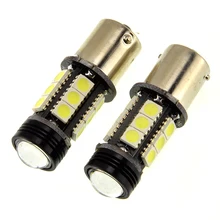 2 шт. 5 Вт P21W BA15s 1156 светодиодный 12 5050SMD остановить автомобиль лампа стоп-сигнала хвостовой индикатор лампы Задний фонарь заднего хода линзы прожекторного типа