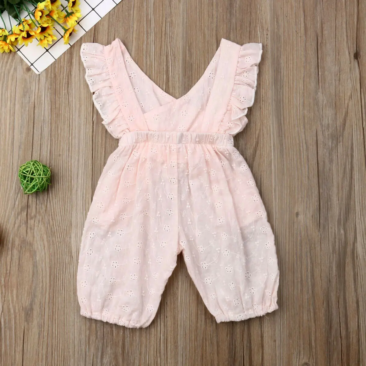 1-5Years طفل طفلة الصلبة كشكش Bowknot رومبير بذلة طفل الاطفال أكمام وزرة تتسابق الصيف الجوف الملابس 1-5Years طفل طفلة الصلبة كشكش Bowknot رومبير بذلة طفل الاطفال أكمام وزرة تتسابق الصيف الجوف الملابس