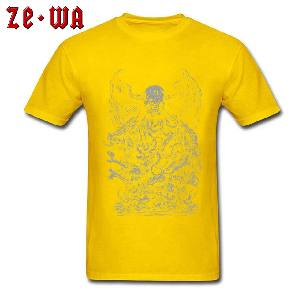 Comics cthulhu Design Short Sleeve Summer Tops Shirt 2018 Discount O-Neck 100% Cotton Sweatshirts Men Tshirts Wholesale cthulhu yellow