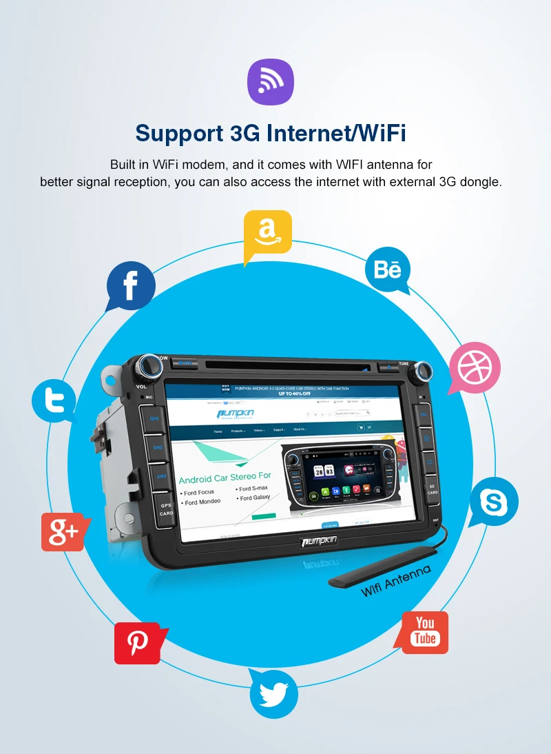 Cheap Pumpkin 2 Din 8"Android 9.0 GPS Autoradio Stereo Car Multimedia Player For Volkswagen/Golf/Skoda 4GB RAM 32GB ROM Wifi OBD2 DAB 8 Cheap Pumpkin 2 Din 8"Android 9.0 GPS Autoradio Stereo Car Multimedia Player For Volkswagen/Golf/Skoda 4GB RAM 32GB ROM Wifi OBD2 DAB 8