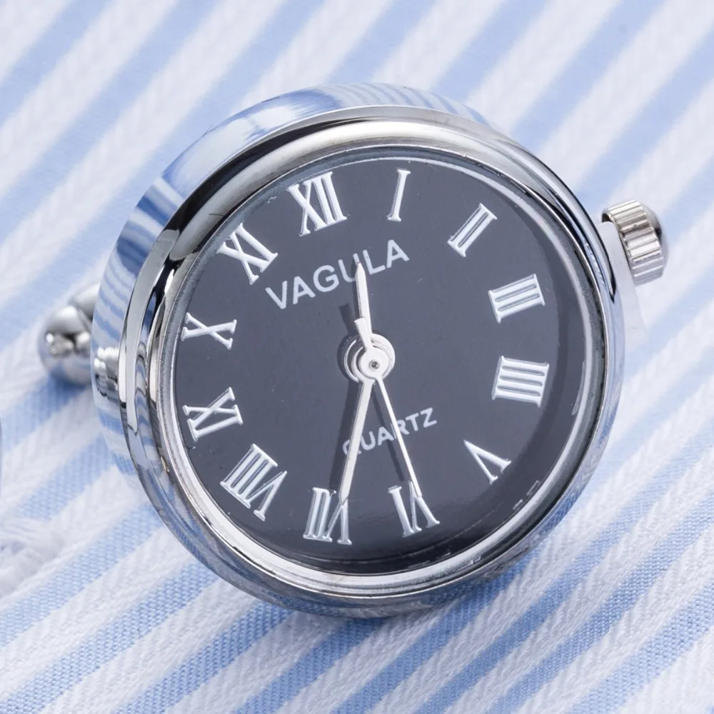 Beste Nieuwe Collectie Real Horloge Manchetknopen VAGULA Klok manchetknopen Met Batterij tourbill Machine Core Mechanische Gemelos