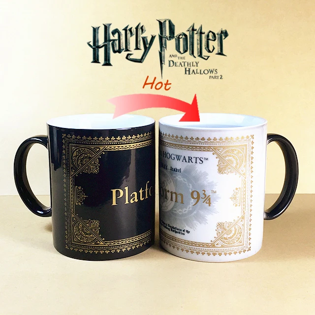 HOT SALL Harry Potter Mug Color Changing Cup Mischief Managed Platform 9 and 3 4 Magic