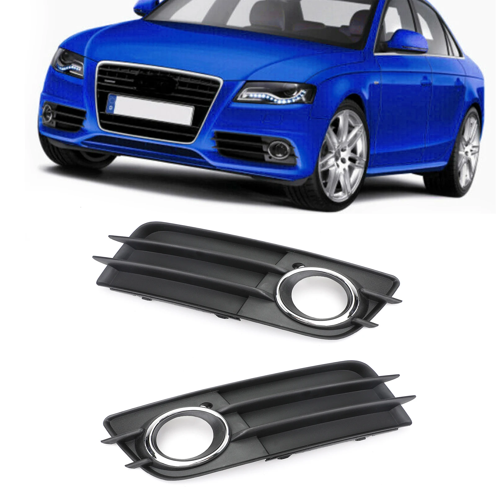 Areyourshop 1 пара противотуманных фар гриль хромированное кольцо бампер для Audi A4 S LINE S4