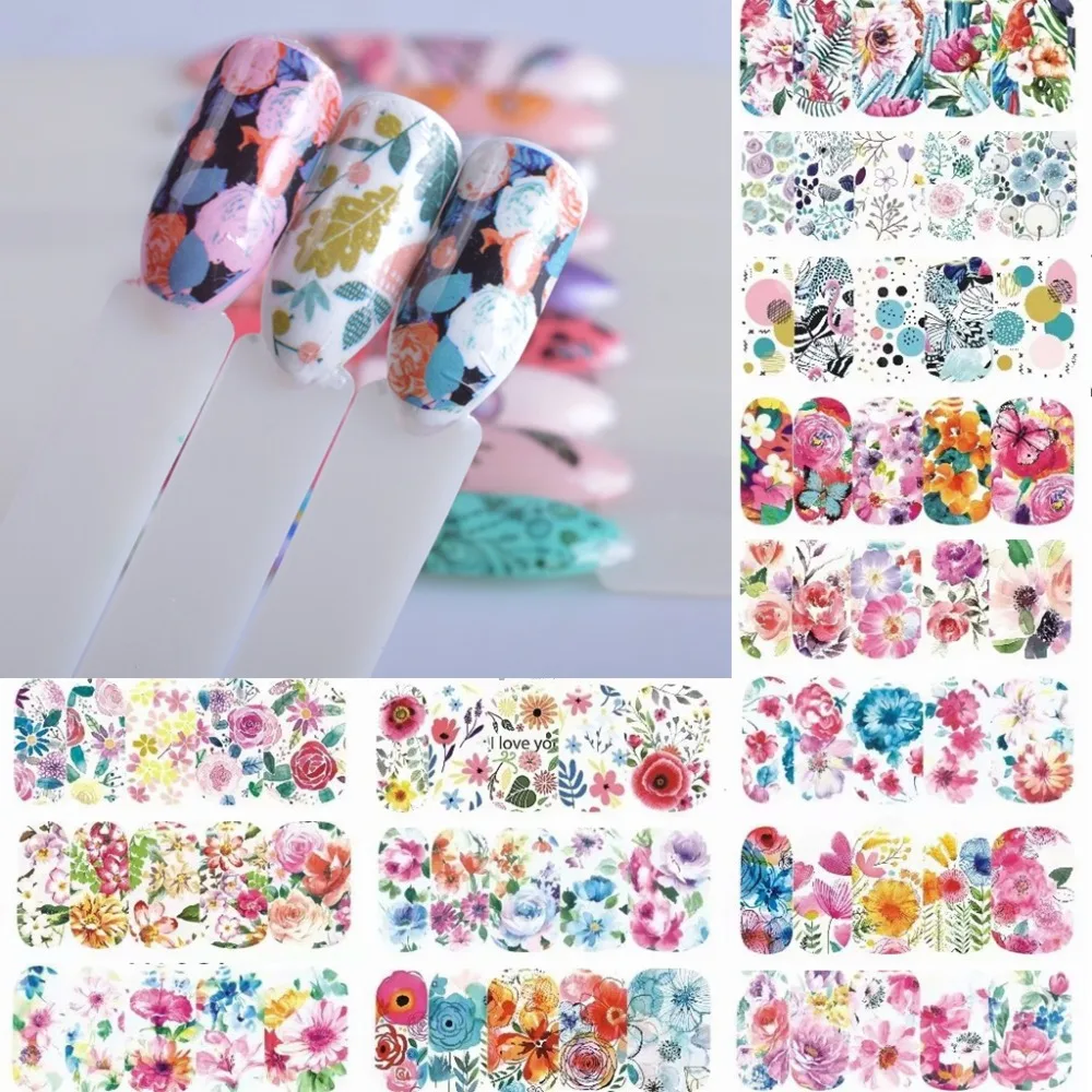 

12 sheets water decal nail art nail sticker slider tattoo full Cover Decals manicure supplies tools beauty fruit design A1369-92