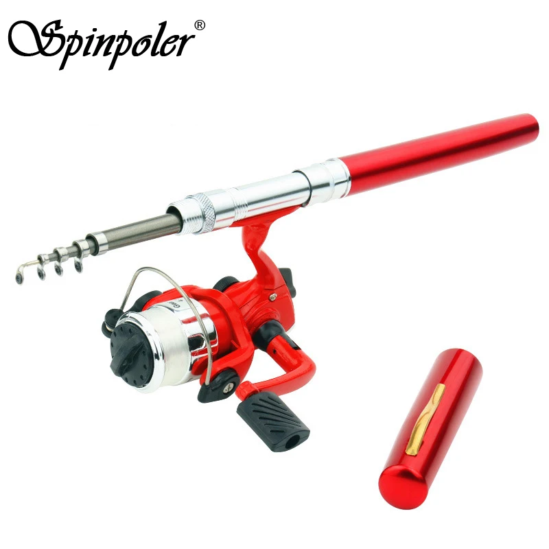 Ice Fly Fishing Rod Pen Shape And Reel Combos 7colors Carbon Fiber Telescopic Pen Fishing Rod