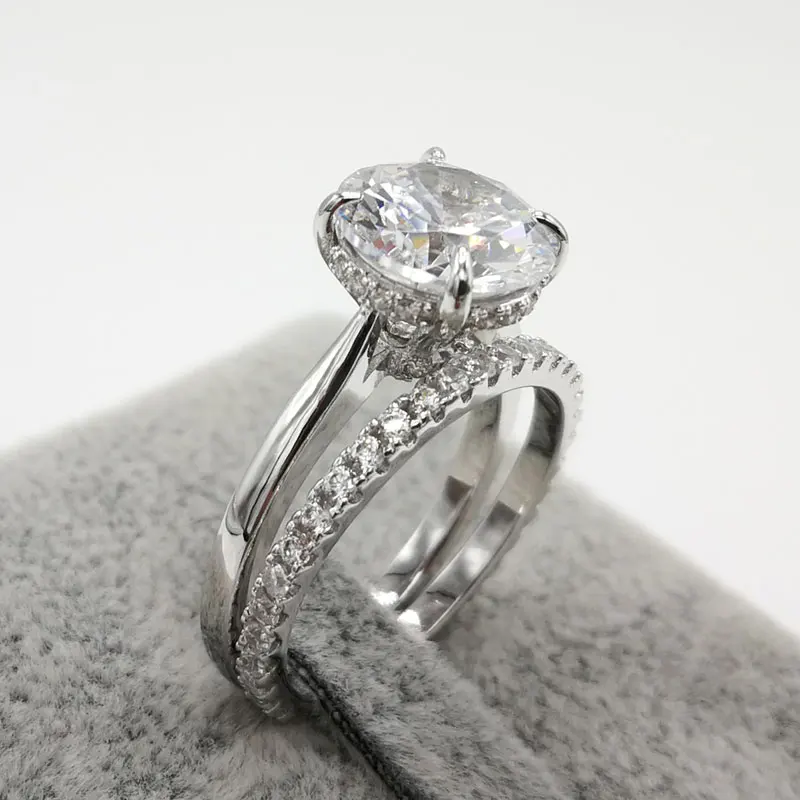 COLORFISH классический 4ct круглой огранки Помолвочное с солитёром Кольцо Настоящее 925