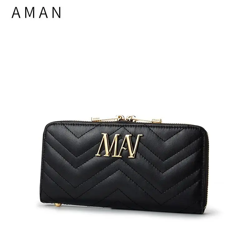 

2019 Genuine Leather Women's Wallets High quality Small Wallet Cowhide Women Card Holder Purse with Zipper