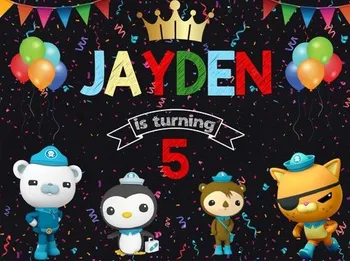 

custom Octonauts Birthday Nautical Balloon Crown background High quality Computer print party backdrop