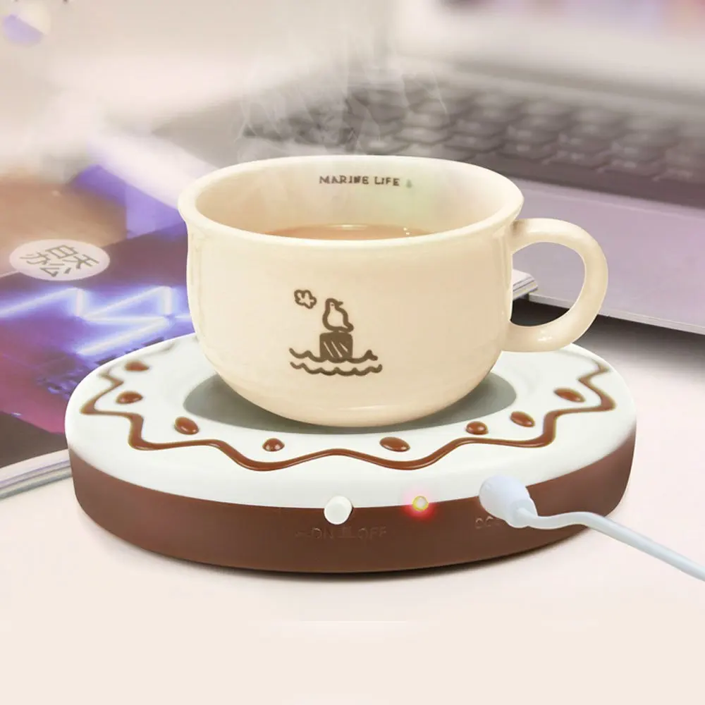 

Cookies Design Desktop USB Beverage Mug Warmer Coffee Tea Cocoa Milk Baby Bottle Heater with Light Indicator