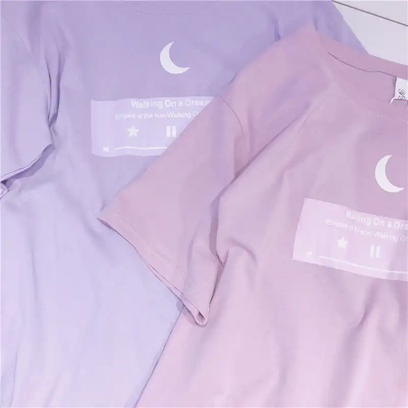 Summer Harajuku Women Moon Cartoon Kawaii T Shirt Radio Graph Letters Printed T Shirts Casual Tees Short Sleeve O Neck Cute Tops T Shirts Aliexpress