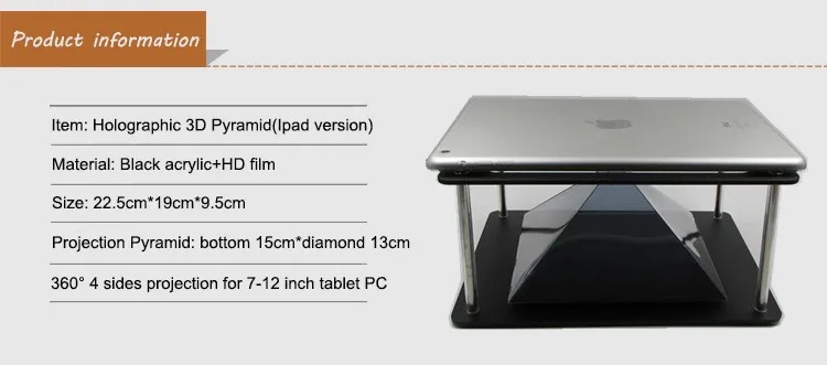 Голографический планшетный ПК 3D голографическая проекция Пирамида DIY для макс 12 дюймов планшетный ПК ipad 2 ipad 3 Hatsune мВ проектор