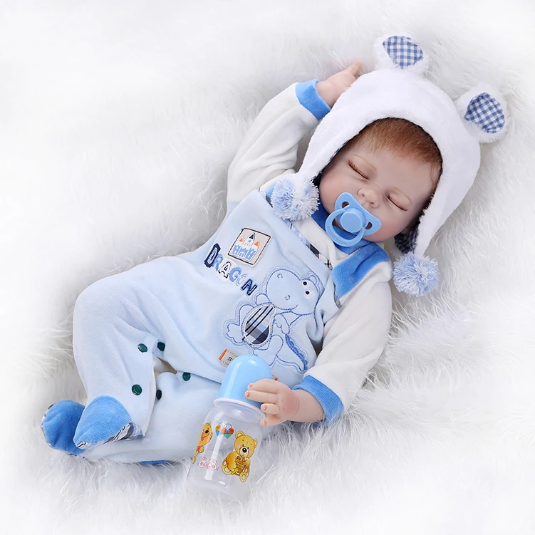 55CM Silicone Reborn Dolls Sleeping Babies Lifelike Realistic Baby Doll Toys For Girls 22