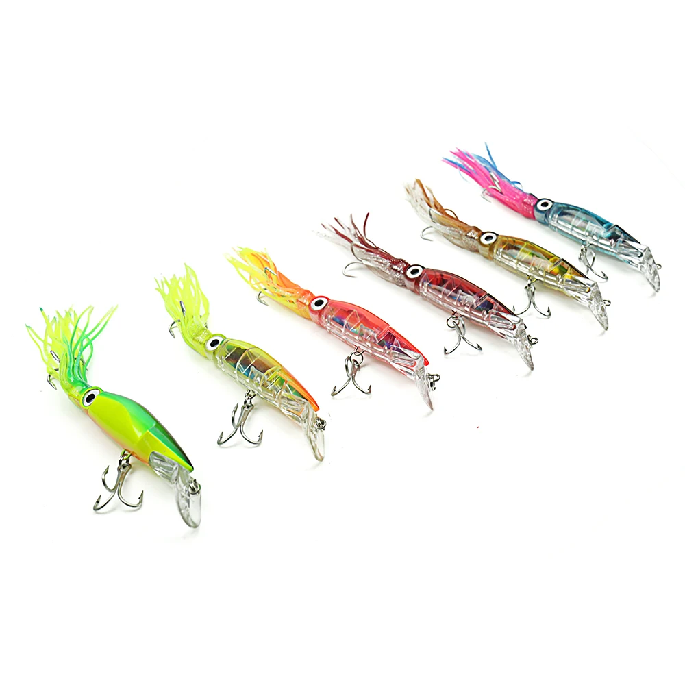 

6pcs/lot Big Size Hard Fishing Lure 24cm/40g Fake Lure Fishing Tackle 6 Colors Available Squid Lure Fishing Bait Artificial Bait
