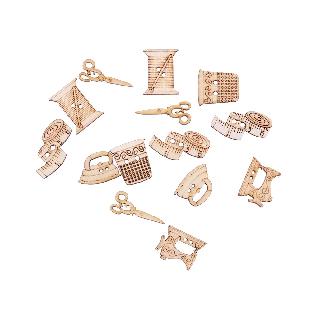 

50Pcs New 18-30mm Wooden Buttons Natural Wood Sewing Tool Scrapbooking DIY Carfts Handmade Decorative Buttons