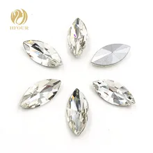 Bening Putih Bentuk Daun Pointback Lem Berlian Imitasi Kuda Mata Kaca Kristal Rhinestone DIY Watch/Nail Art/Pakaian aksesoris(China)