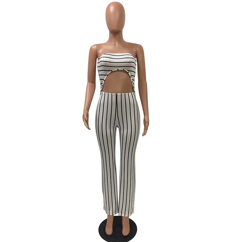 Echoine Sexy Cut Out Jumpsuit Off Shoulder Striped Long Wide Pants Rompers Womens Jumpsuit Overalls Summer Cloth For Women Echoine Sexy Cut Out Jumpsuit Off Shoulder Striped Long Wide Pants Rompers Womens Jumpsuit Overalls Summer Cloth For Women