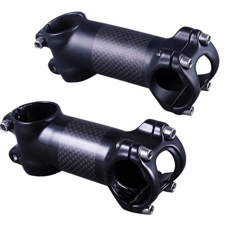 

NO LOGO Matte/Glossy 3K Carbon + Alloy Bicycle MTB Stem Bike Road Stems Cycling Parts Angle 6/17 Degree Handlebar Clamp 31.8mm