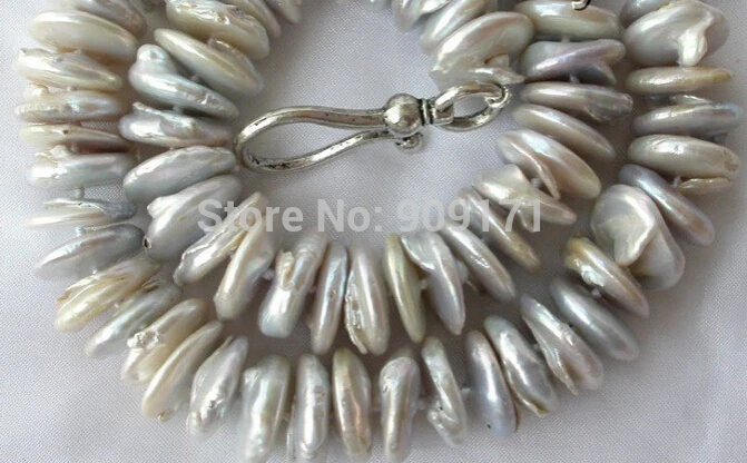 

Free Shipping>>>stunning big 16mm baroque round white freshwater cultured pearl necklace