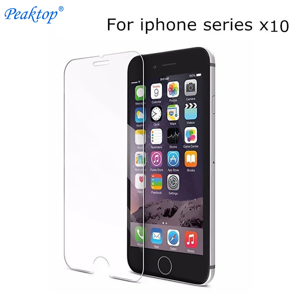 Beste 10 stuks 0.33mm 9 H 2.5D Gehard Glas voor iphone 6 6 s 5 5 s 5c SE 4 s 7 8 screen protector Film voor iphone 7 plus voor iphone X