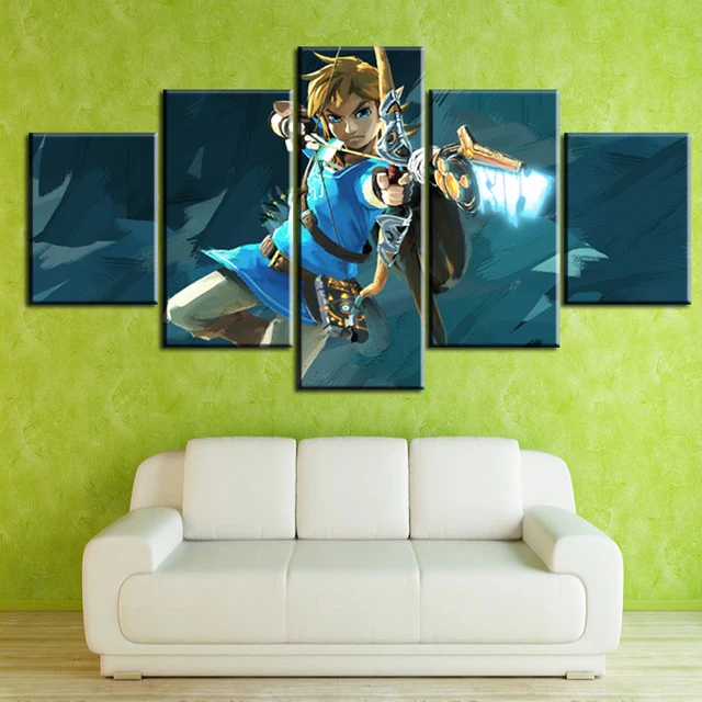 5 Panel Game The Legend Of Zelda Breath Of The Wild Home Decor Wall