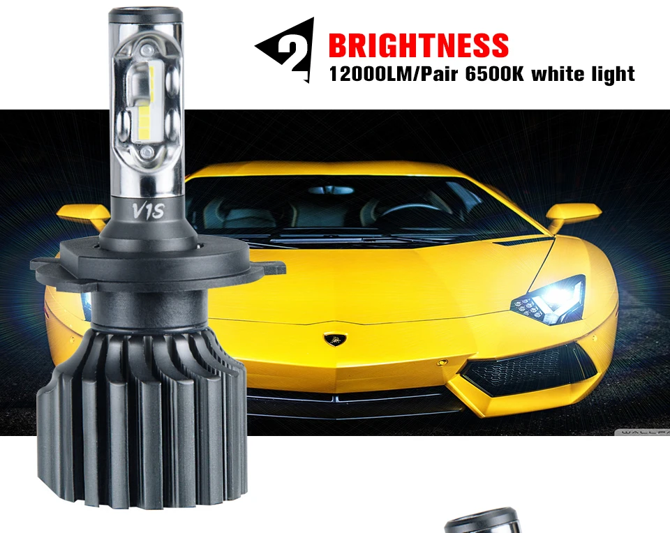 Foxcncar H7 H4 LED Car headlight Bulb H1 H11 H8 H9 9004 HB3 mini Lamp 9005 HB3 9006 ZES Chip 24V 12000lm 72W 6500K 12V Auto Lamp (3)