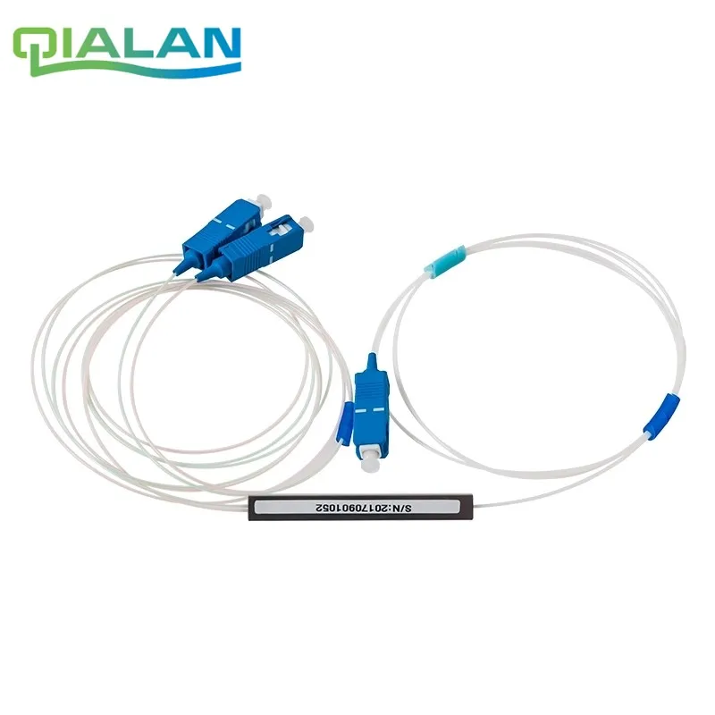 

1x2 PLC Fiber Splitter SC UPC, Mini Module, 900um, SC/UPC Optical Coupler SC Singlemode simplex Steel Pipe PLC optical splitter