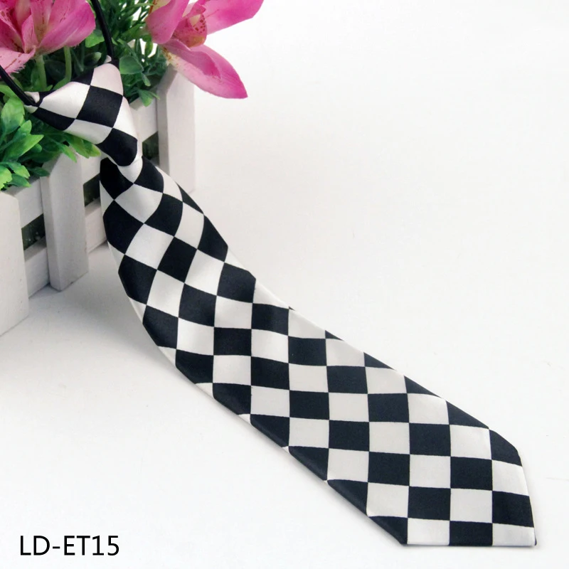Студенческий детский полиэстеровый Повседневный маленький галстук с рисунком с фабрики - Цвет: LDET15