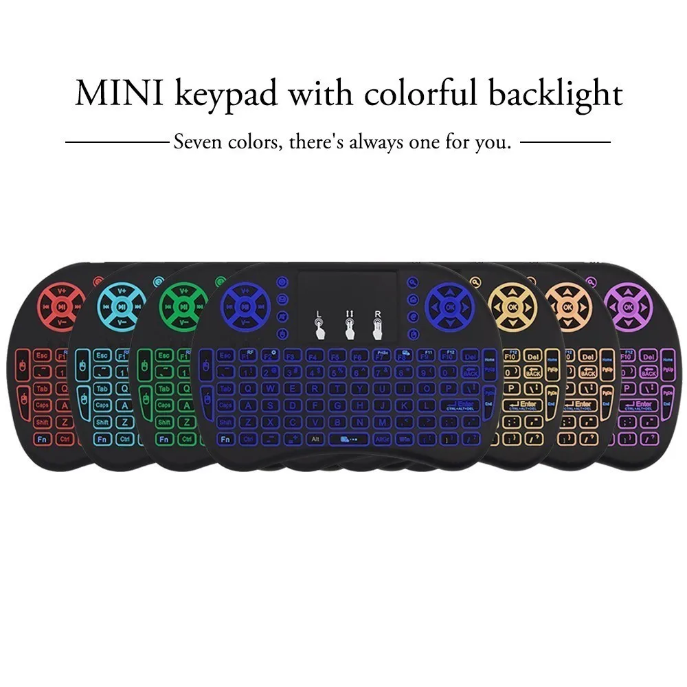 I8 Мини Беспроводной клавиатура цветная подсветка светильник Gaming Keyboard Air Мышь