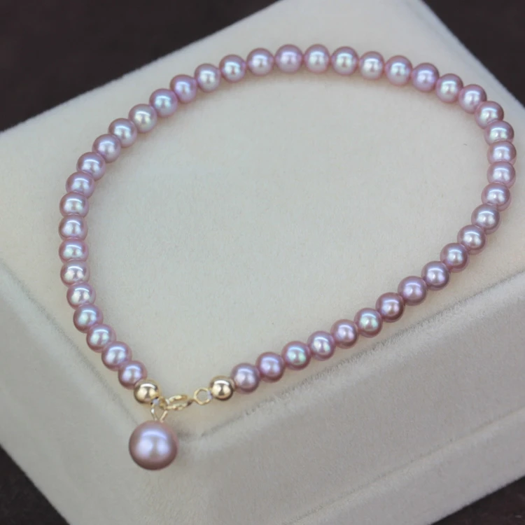 Eternal wedding 925 Sterling silver real Rare small purple pearl