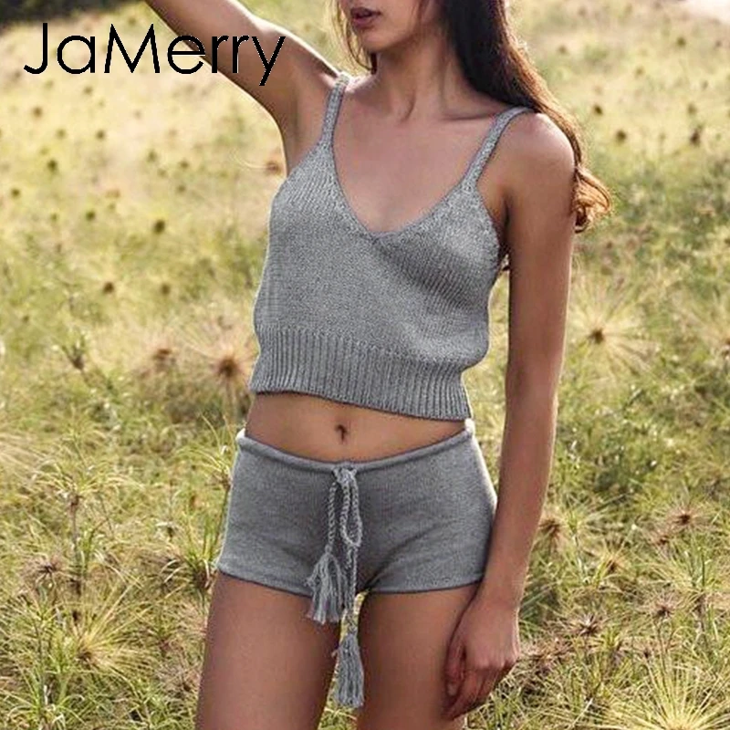 JaMerry сексуальный комплект из двух предметов женский короткий комбинезон пляжный