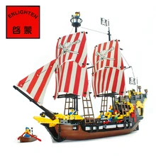 Enlighten строительные блоки игрушки пираты серии black pearl 308 образования строительного кирпича игрушки для детей совместимые блоки