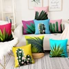 Coussin imprimé Cactus plante tropicale, taie d'oreiller décoratif vert frais, décoration de maison, canapé ► Photo 1/6