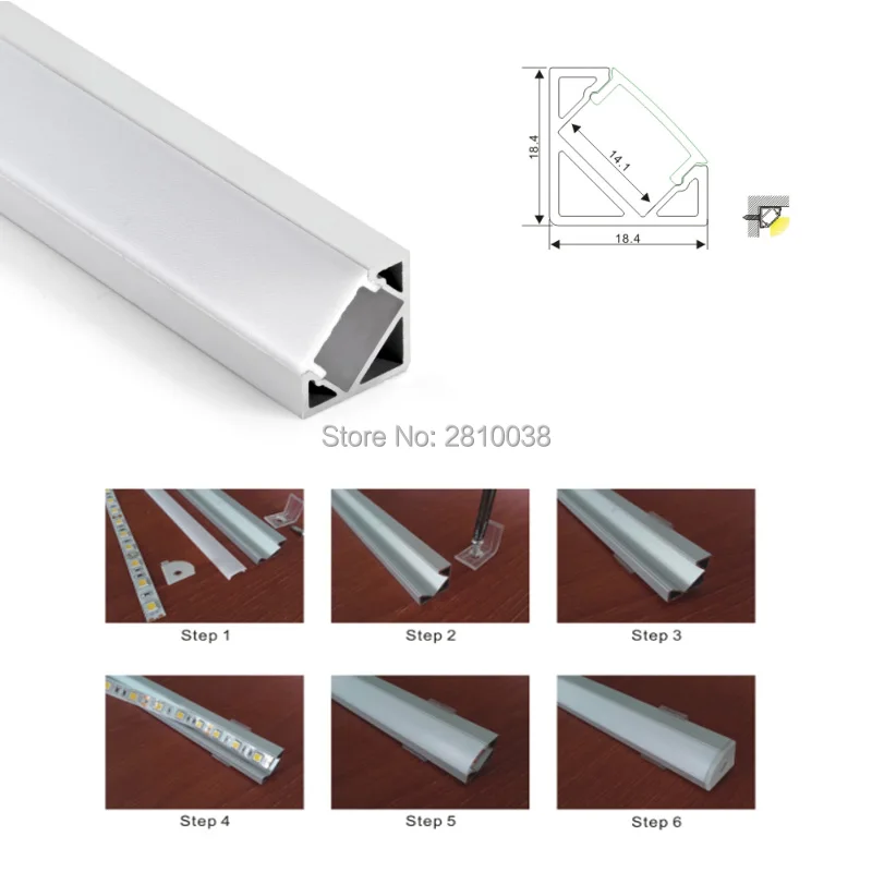 20 х 2 м комплектов/лот прессованного l-образный алюминиевый led профиля и V Тип led профиль для кухня led угловые фары