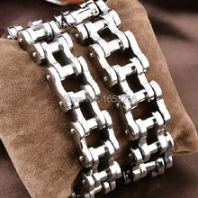 Высокий полированный 316L из нержавеющей стали мотоцикл цепь дизайн серебряный браслет Байкерская цепочка браслет Семья/друг подарок на праздник