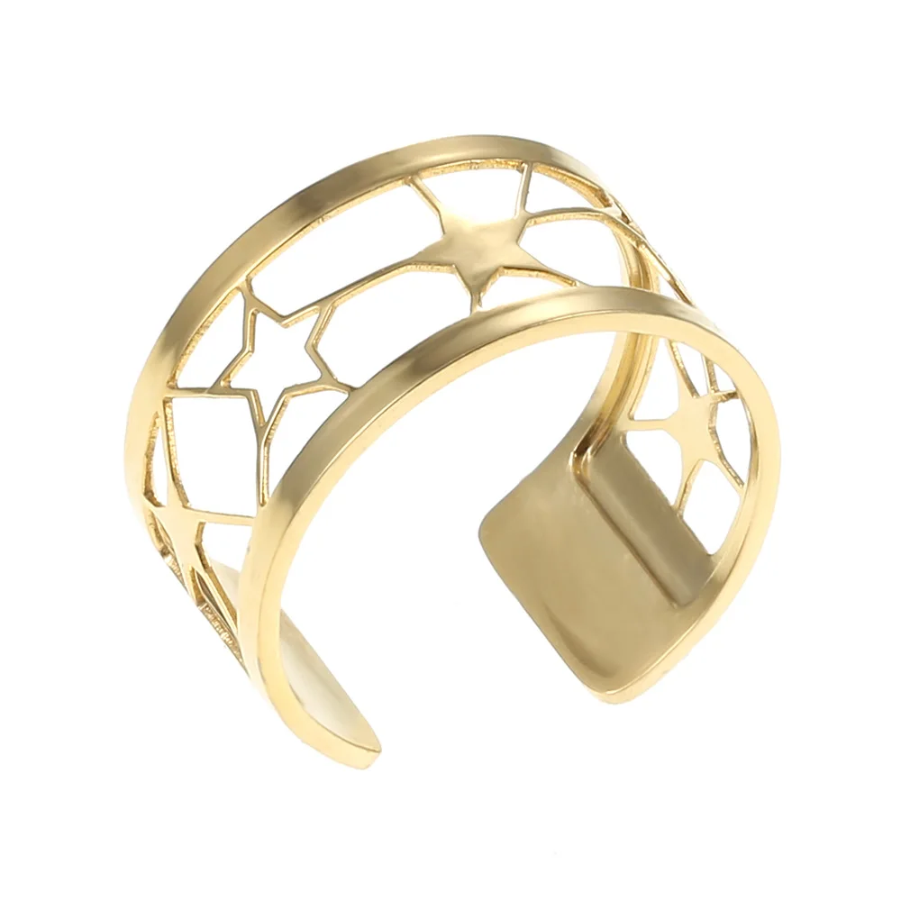 Простые Кольца Crem из нержавеющей стали,, два линейных кольца, сменные Золотые Регулируемые кольца для женщин, подарок на день рождения - Цвет основного камня: 013