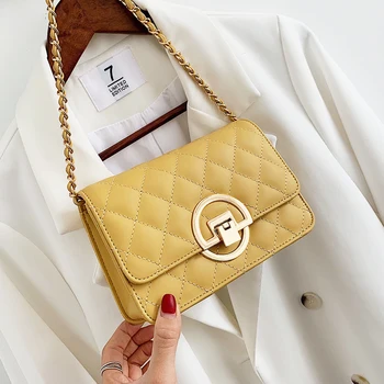 

Chain quilted women bag shoulder luxury new 2019 fashion leather crossbody ladies handbag messenger designer famous brand female