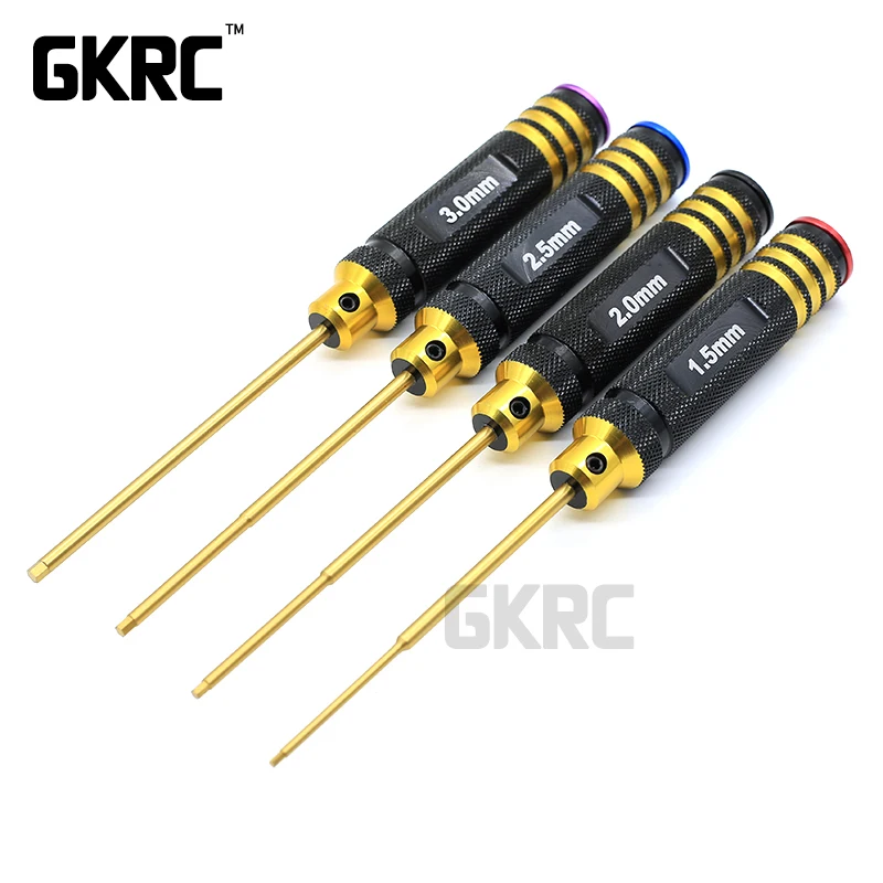 Rc Tools 4 Pcs Hex Screw Driver Set Titanium Plating Hardened 1.5 2.0 2.5 3.0mm Screwdriver For Rc Helicopter  Toys Bolt driver