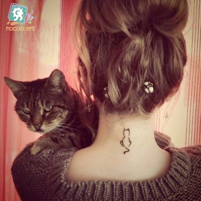 Tatouage De Chat Noir Mignon Motifs Differents Transfert D Eau Impermeable Faux Corps Autocollant Sur Le Corps Les Mains Les Jambes Pour Filles Aliexpress