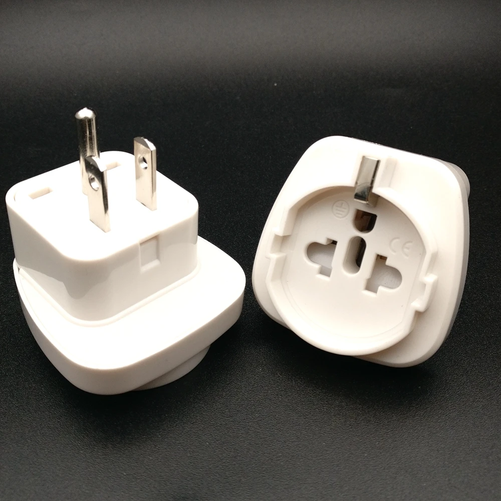 

White/Black 3 pin American socket adaptor Embedded Swiss Italy round foot use in USA american flat plug adapter converter plug