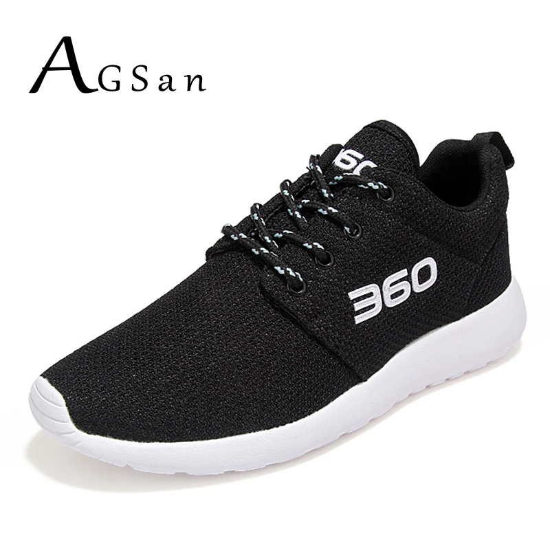 AGSan mesh breathable men casual shoes big size 45 46 unisex trainers 2017 red black grey