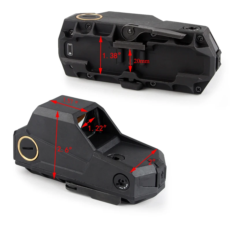 MH1 Red Dot Sight Reflex  Largest Field of View Night Vision With QD Quick Detach and USB Charger for Tactical Hunting Airsoft Scope RL5-0041 (14)