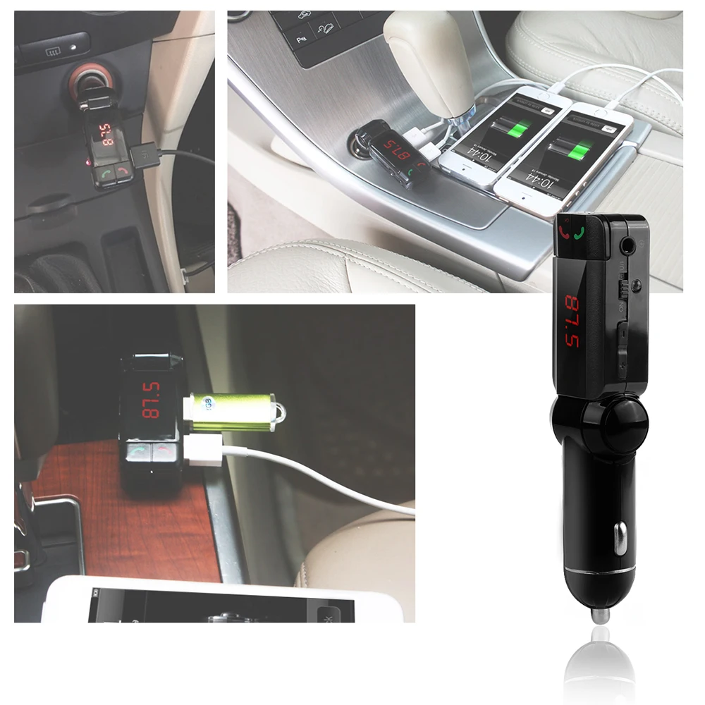 ONEVER беспроводной Bluetooth Автомобильный fm-передатчик комплект MP3 музыкальный плеер USB Автомобильное зарядное устройство Поддержка громкой связи sd-карта для iPhone samsung