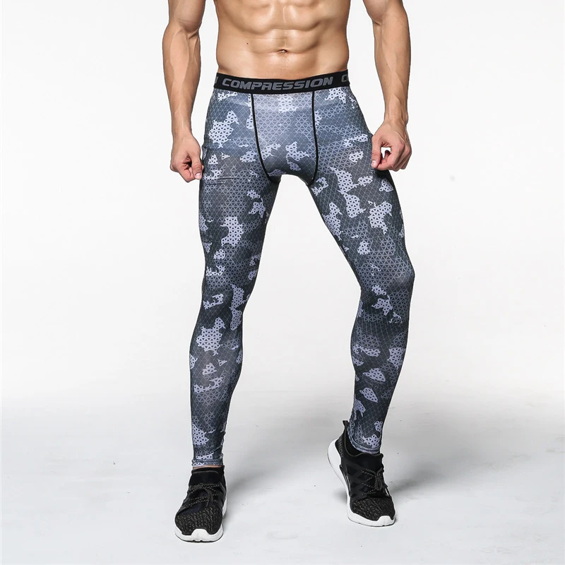 Camouflage Compression Pants Men High Elastic Slim Skinny Bodybuilding